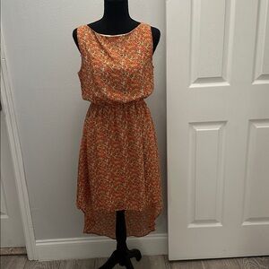 Floral Sleeveless High-Low Dress